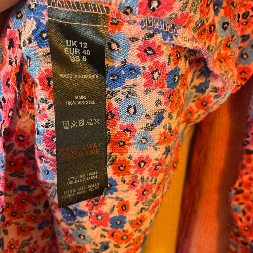 Women's Floral Pink and Blue Top - Picture 3 of 3
